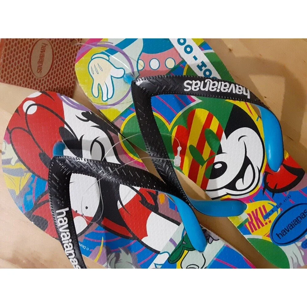 Disney Parks Havaianas Colorful Mickey Mouse Flip Flop Sandals 8 NWT